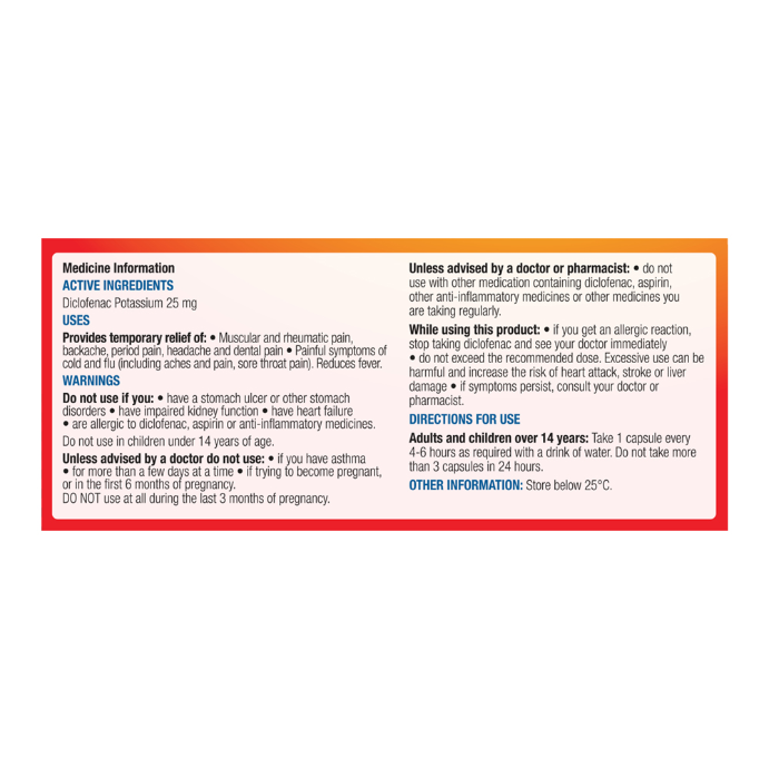 Inflamax Pain Relief Liquid Capsules – Fast-Acting Relief, 30 Soft Capsules