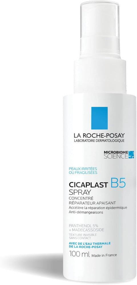 La Roche-Posay Cicaplast B5 spray bottle on a white background