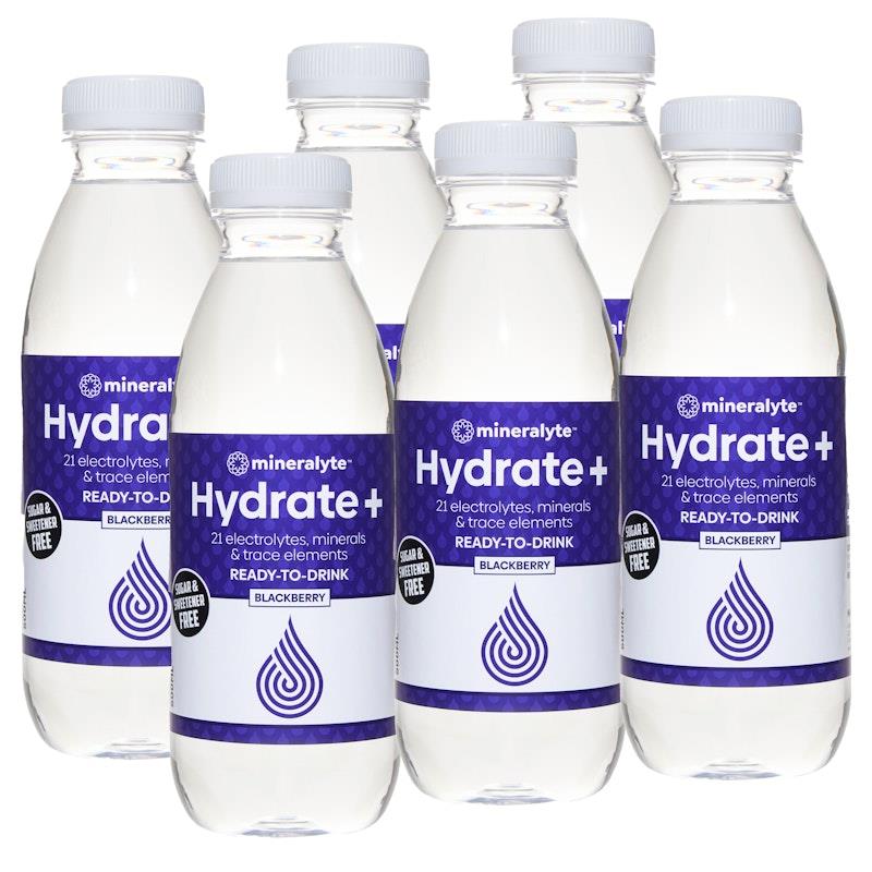 HYDRATE + RAPID HYDRATION BLACKBERRY NO SUGAR NO SWEETENERS 500ml Box of 6