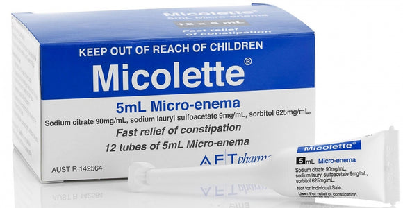 Micolette 5ml Micro-Enema X 12 - Generic for Microlax - Reliefe Constipation