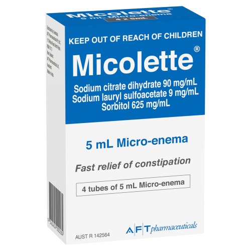 Micolette 5ml Micro-Enema X 4 - Generic for Microlax - Reliefe Constipation