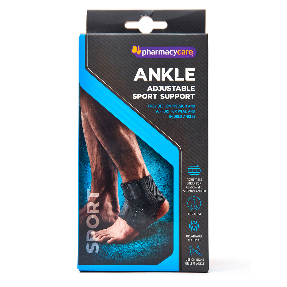 Pharmacy Care Ankle Adjustable Sport Compression & Support - One Size Fits Most