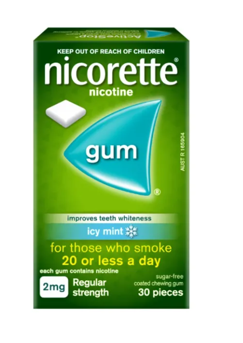Nicorette Gum Icy Mint 2mg Nicotine Regular Strength 30 pack