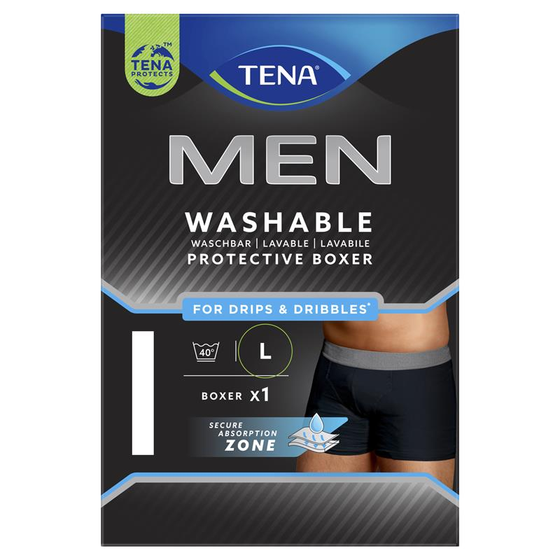 Tena Men Washable Protective Boxer For Drips & Dribbles Size Large - 1 x Boxer
