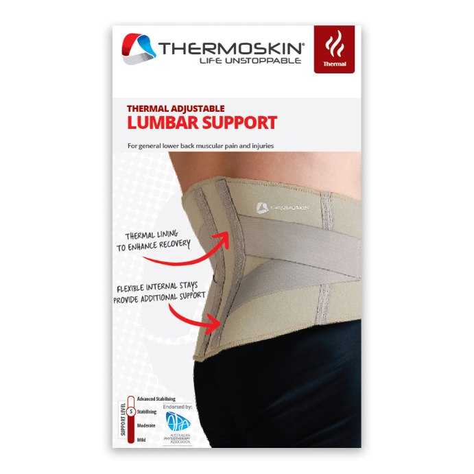 Thermoskin Back Strap Low Back Pain Relief Lumbar Support Adjustable F227 MEDIUM
