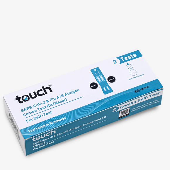 TOUCH COVID-19 and Flu A/B Rapid Antigen Combo Test - For Self Testing 2 Tests