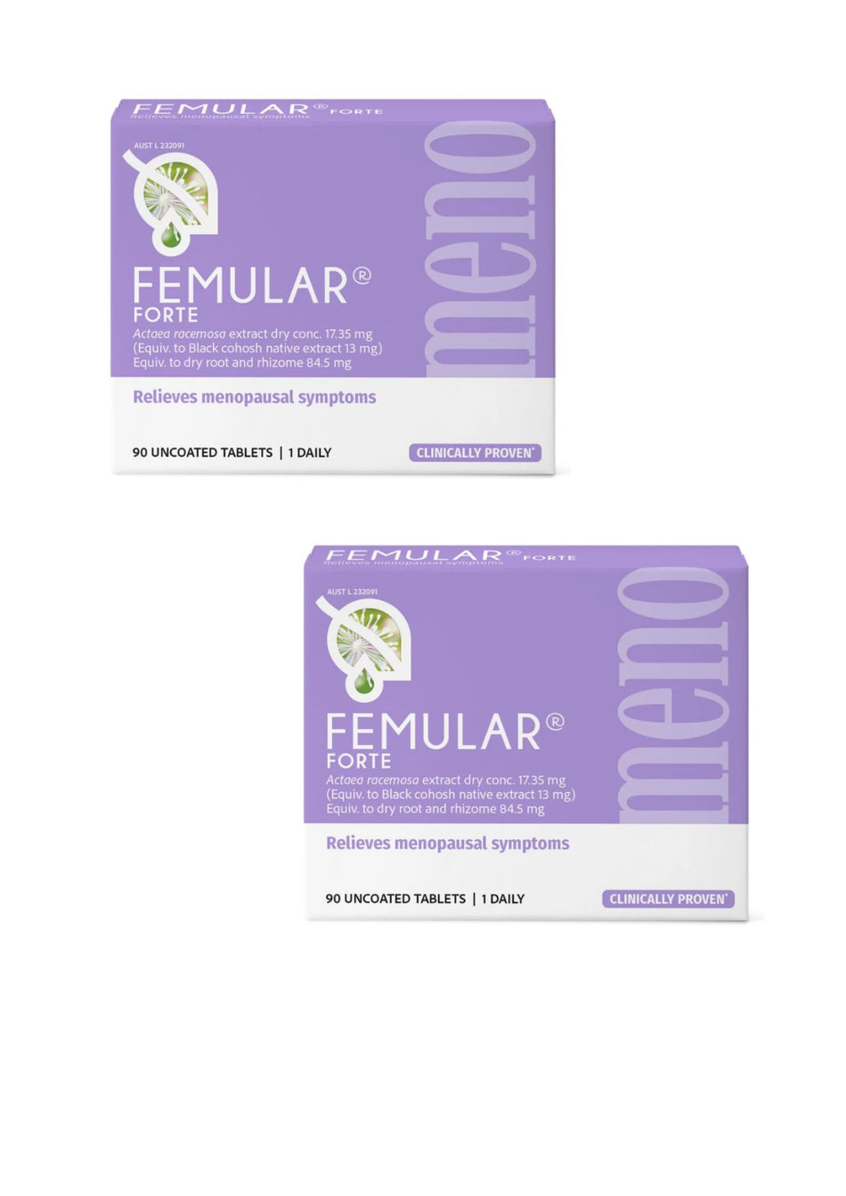 2 x Flordis Femular Forte 90 Tablets Relieve Symptoms of Menopause