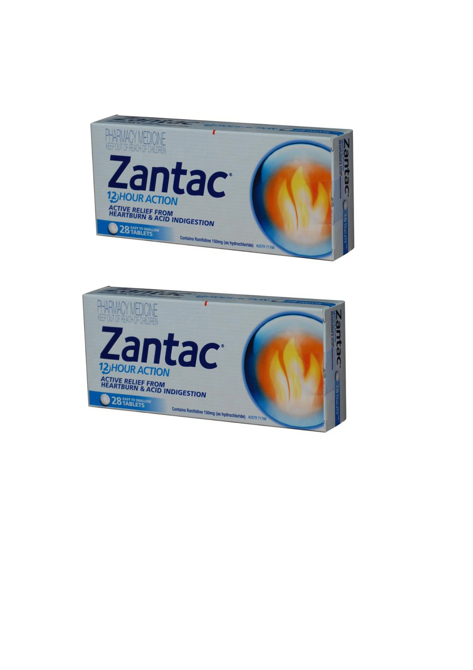 2 x Zantac 28 tablets for heartburn & acid indigestion