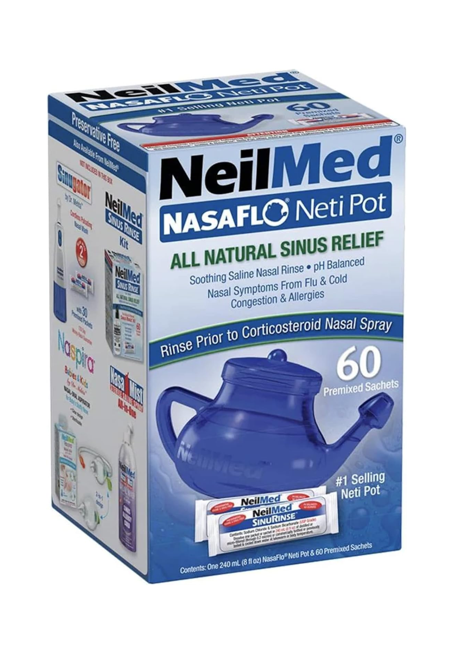 Neilmed NasaFlo Neti Pot 60 Sachets