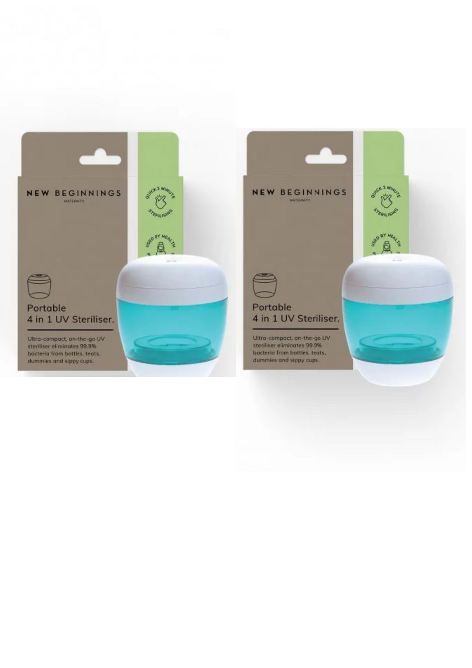 2 x New Beginnings Portable 4 in 1 UV Steriliser