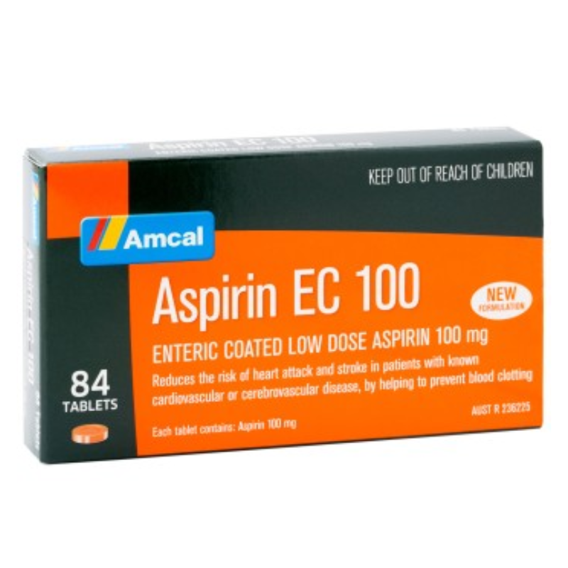 Amcal Aspirin EC 100 Low Dose - 84 Tablets