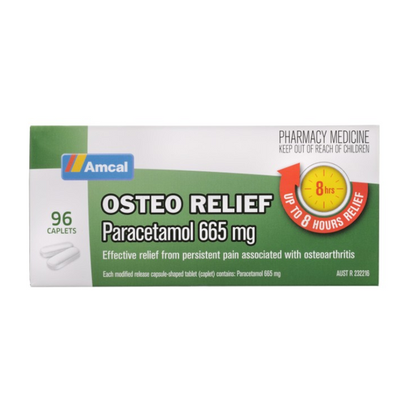 Amcal Osteo Relief Paracetamol 665mg 96 Tablets