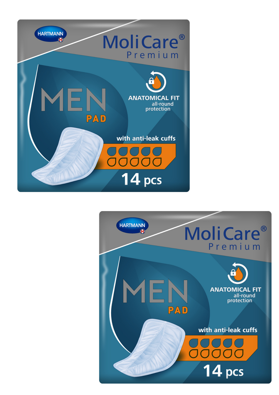 2 x MoliCare® Premium Men Pad 5 Drops 14 pcs =28