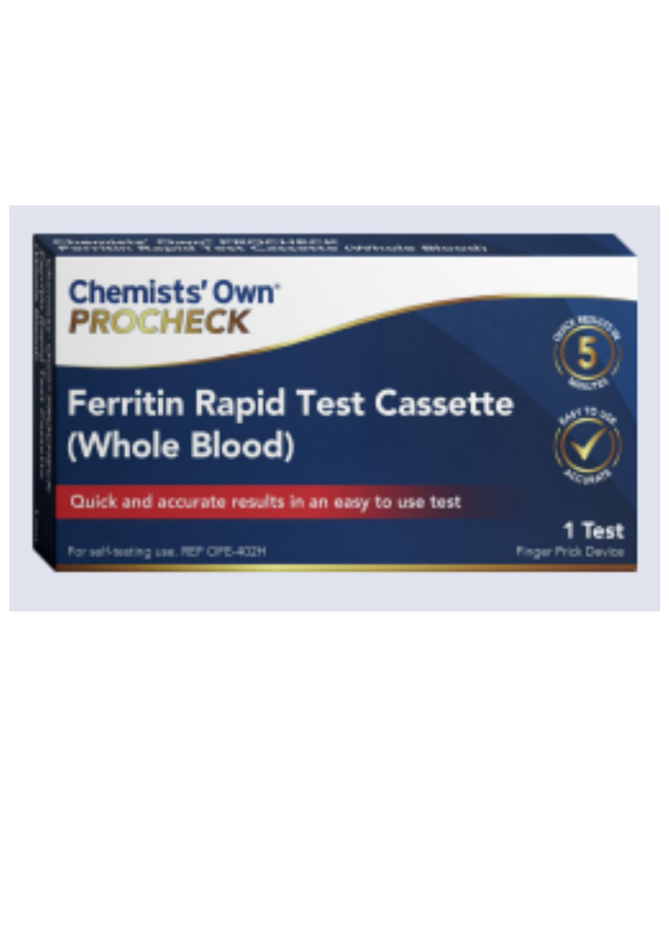 Chemists’ Own PROCHECK Ferritin Rapid Test Cassette (Whole Blood)