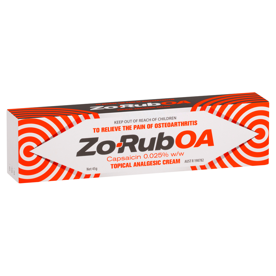 Zo-Rub® OA Osteo Relieve the pain of Osteoarthritis Capsaicin 0.025% w/w 45G