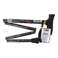 BeMed Walking Stick Folding 33'- 37' Green Paisley