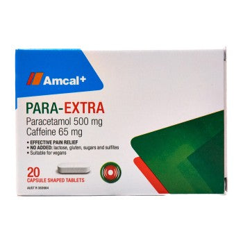 Amcal PARA-EXTRA Paracetamol Plus Caffeine 20 Tablets