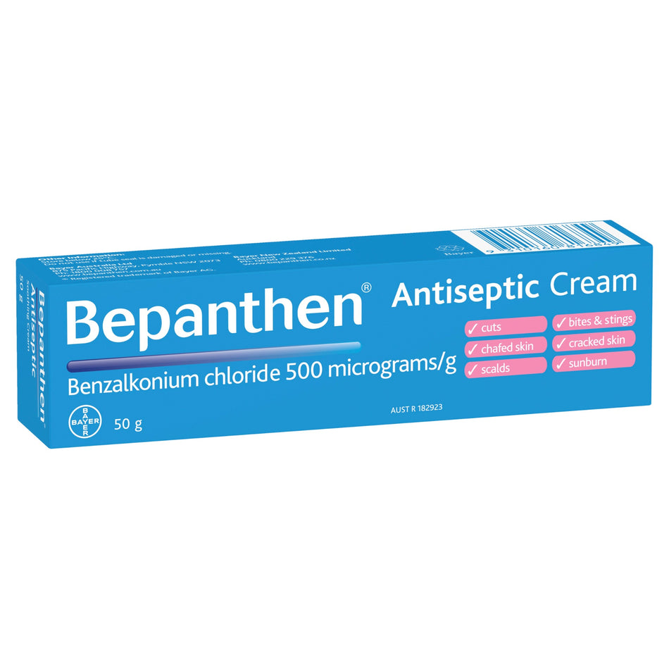 Bepanthen Antiseptic Soothing Cream 50g for Cuts, Bites & Stings,Chafed Skin
