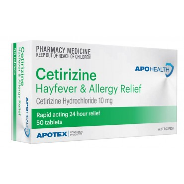 APOHEALTH Cetirizine 10mg 24 hours Antihistamine Tablets 50