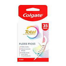 Colgate Total Active Prevention Floss Picks Mint 35 Pack