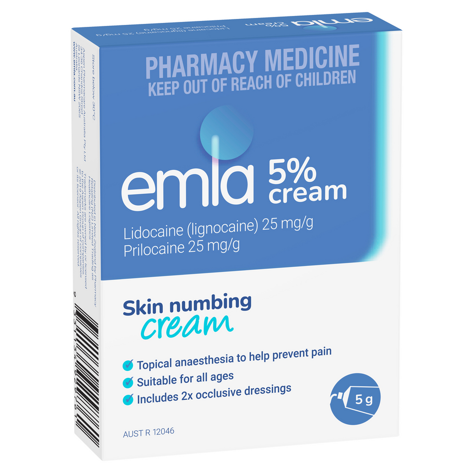 Emla Skin Numbing Cream 5g + 2 Dressings