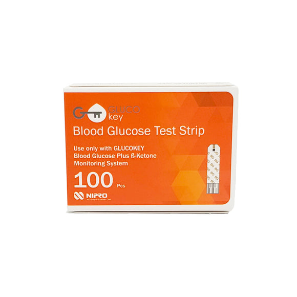 GlucoKey Nipro Blood Glucose Test Strips - PK 100