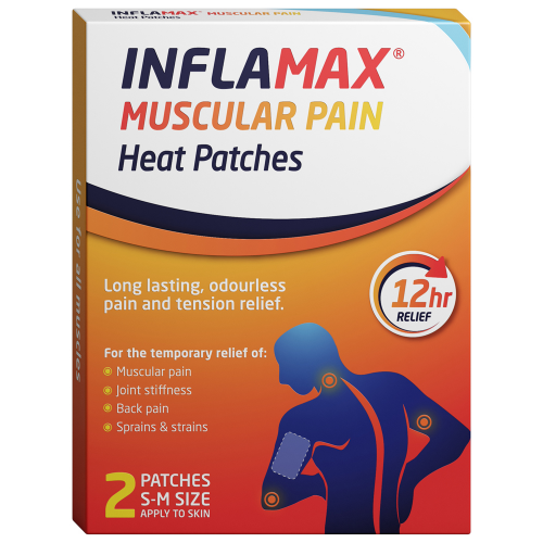 Inflamax Muscular Pain Heat Patches – S-M Size, 2 Patches