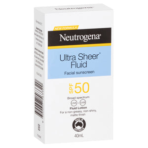 Neutrogena Ultra Sheer Fluid Face Sunscreen SPF 50 40mL