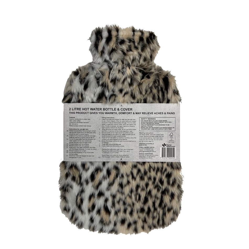 Pharmacy Care Hot Water Bttle 2Lt Leopard