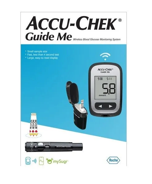 Accu-Chek Guide Me Meter + FastClix Lancets Blood Glucose Monitoring S ...