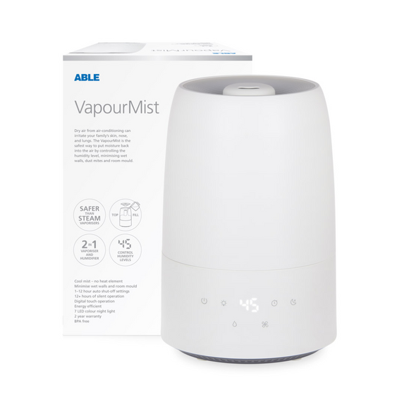 Able Asthma Vapour Mist Humidifier Vapouriser Night Light Silent Operation