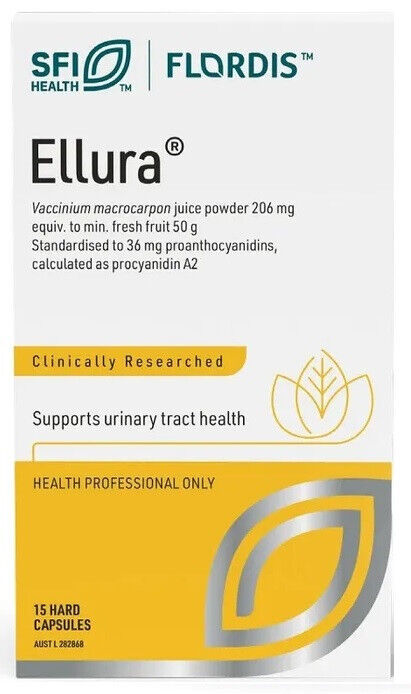 Flordis Ellura Recurrent Cystitis Urinary Tract Health Support Cranberry 15 Capsules