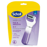 Scholl ExpertCare File and Smooth 2-in-1 Electronic Foot File System and 2 Roller Heads Value Pack
