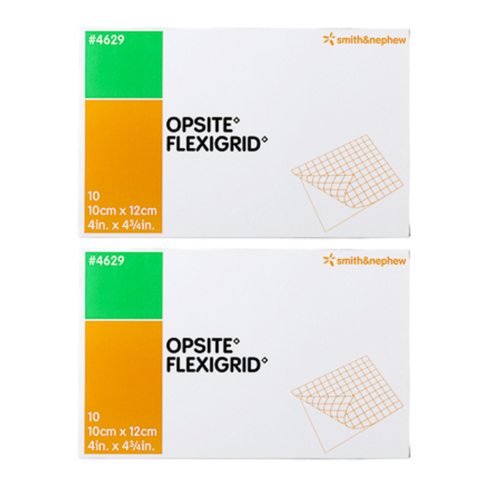 2x Smith & Nephew Opsite Flexigrid 10cm x 12cm 10/bx