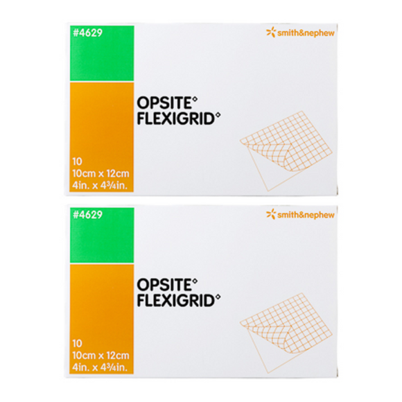 2x Smith & Nephew Opsite Flexigrid 10cm x 12cm 10/bx