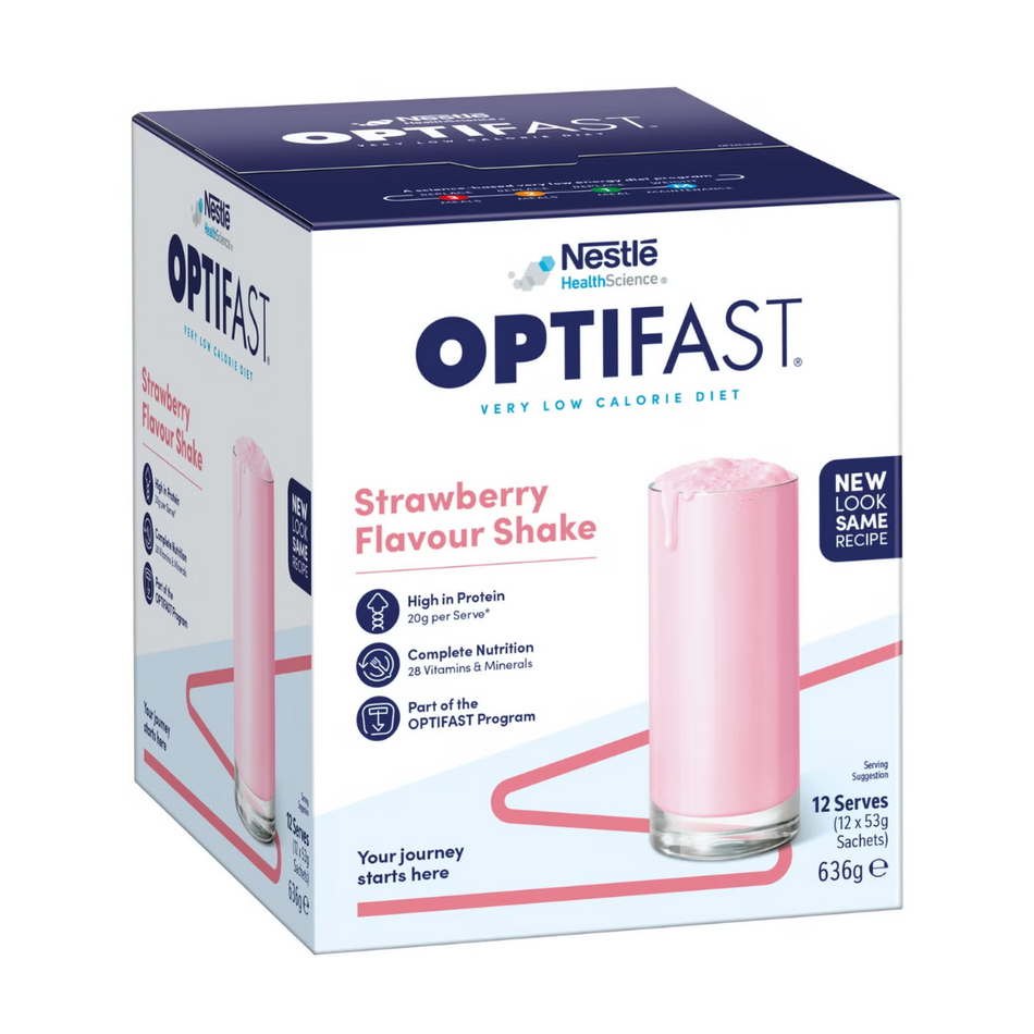 Optifast VLCD Strawberry Flavour Shake Sachet 12x53g