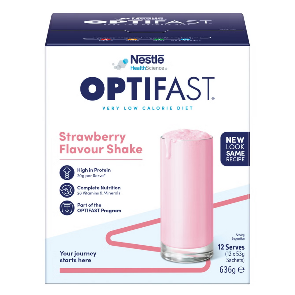 Optifast VLCD Strawberry Flavour Shake Sachet 12x53g