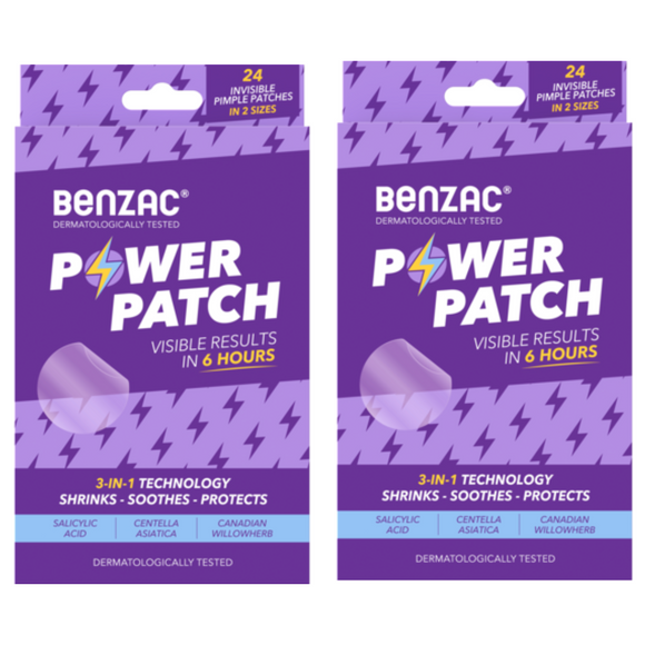 2x Benzac 3 in 1 Power Patch 24 pack