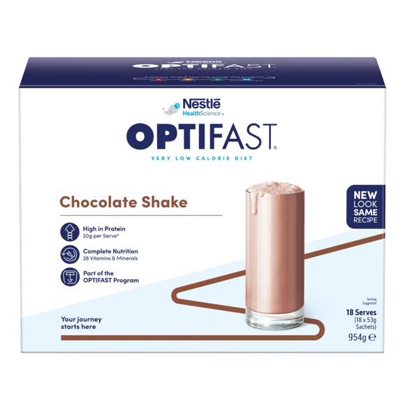 Optifast VLCD Chocolate Weight Loss Shake - 18 x 53g Sachets High Protein Fibre