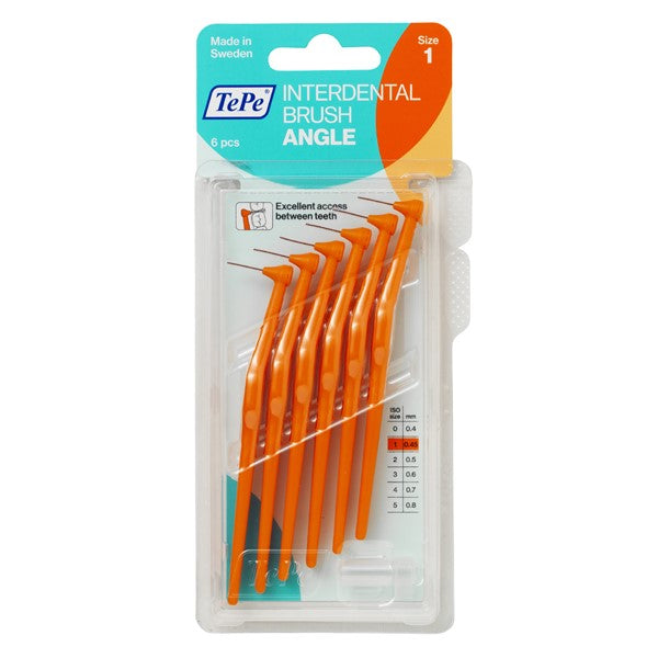 2 x TePe Angle Orange Interdental Brushes 0.45mm ISO Size 3 6 Packs