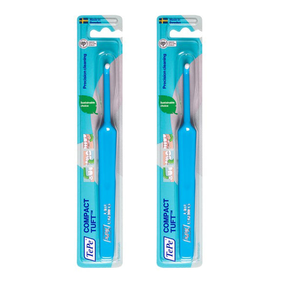 2 x TePe Compact Tuft Single Toothbrush