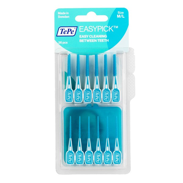 2 x TePe EasyPick Turquoise Medium/Large Size 36 Packs