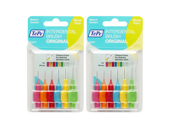 2 x TePe Interdental Brushes Mixed 6 Sizes 8 Packs