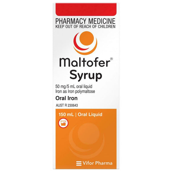 Maltofer Oral Iron Syrup 150mL Cream Flavour Ferrous Supplement Iron Deficiency