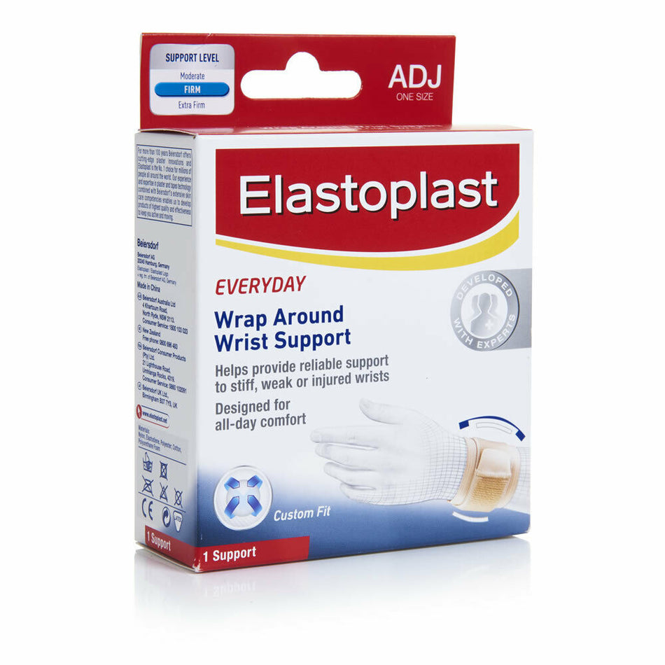 Elastoplast Sport Wrap Around Wrist Support Brace Stiff Weak Injured Adjustable