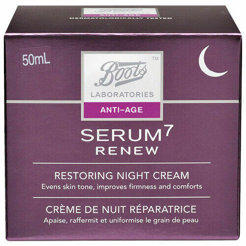 Boots Laboratories Serum 7 Renew Restoring Night Cream Improves Firmness 50mL