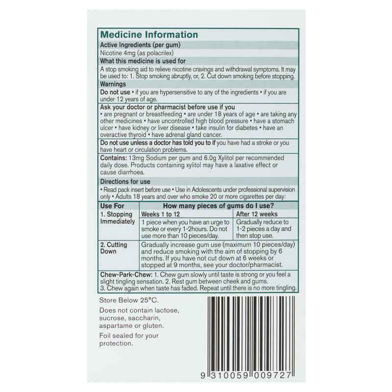 Nicorette 4mg Nicotine Gum Extra Strength Freshmint 105 Pack
