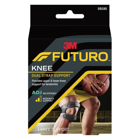 3M Futuro Dual Strap Knee Support Adjustable Upper & Lower Gel Pad Compression