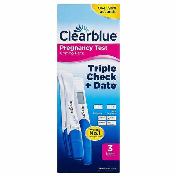 Clearblue Pregnancy 1 Digital Test & 2 Visual Test Kit Combo Triple Check + Date