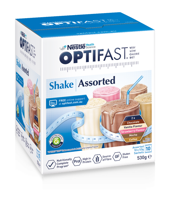 Optifast VLCD Assorted Flavour Weight Loss Shakes 10 x 53g Sachets High Protein